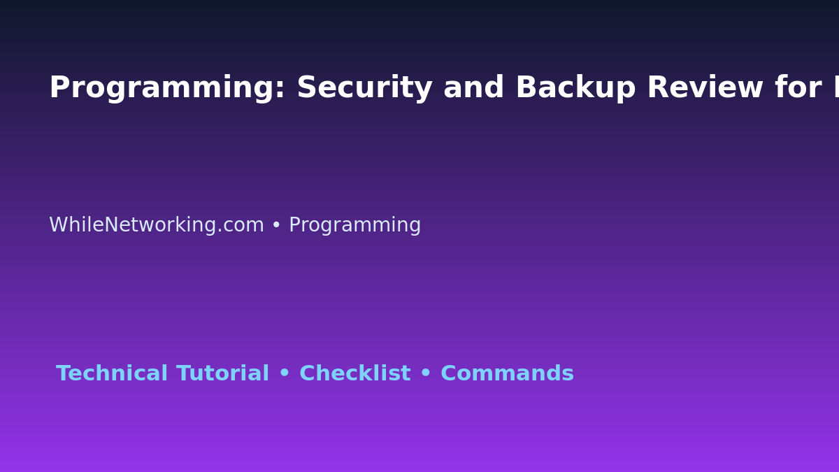 Programming: Security and Backup Review for IT Professionals featured image