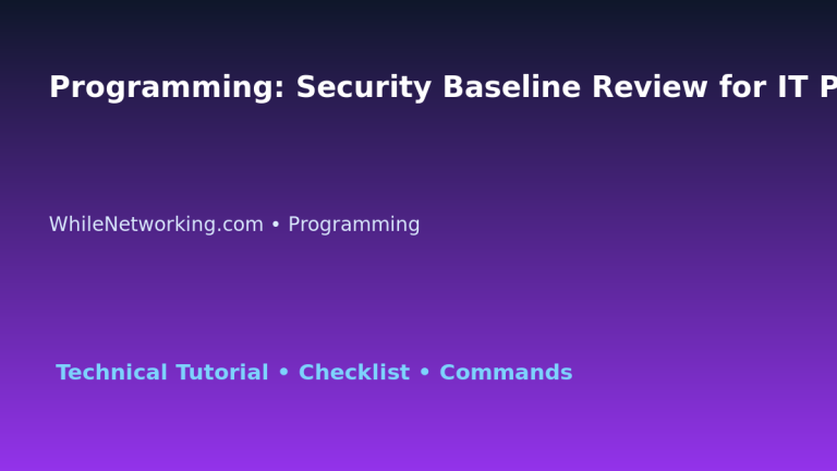 Programming: Security Baseline Review for IT Professionals featured image