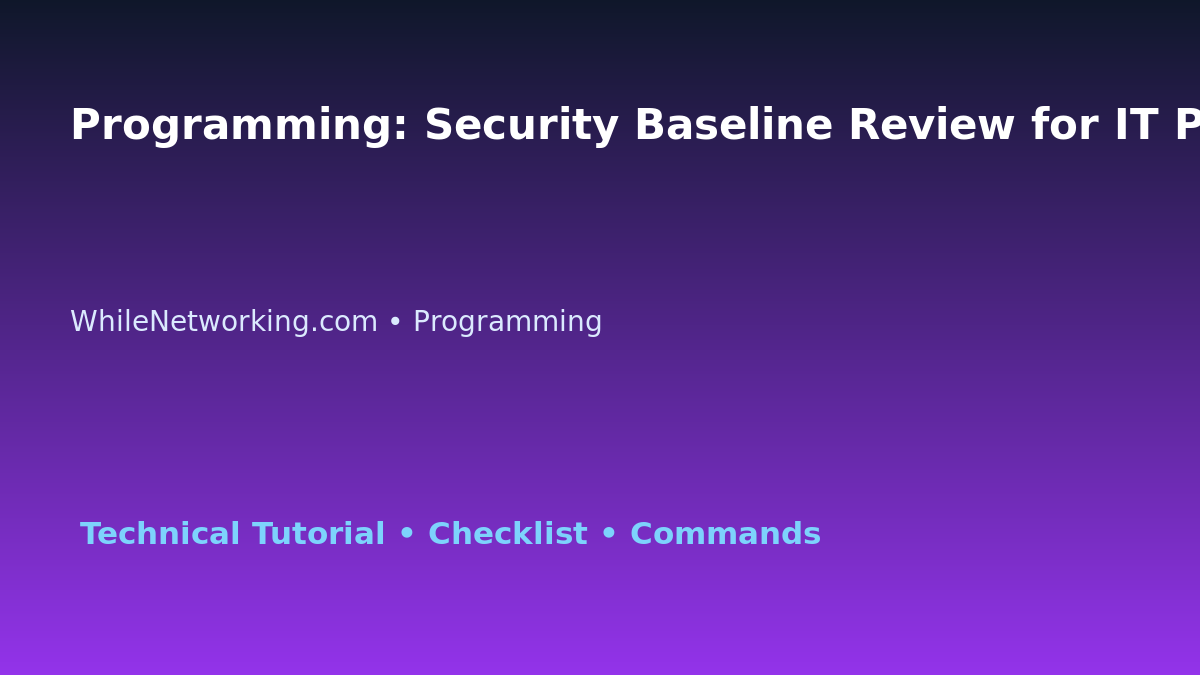 Programming: Security Baseline Review for IT Professionals featured image