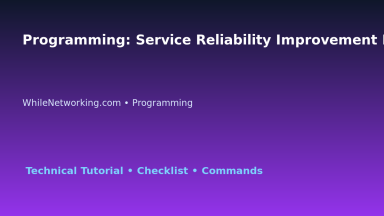 Programming: Service Reliability Improvement Plan for IT Professionals featured image