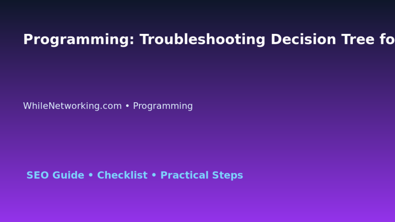 Programming: Troubleshooting Decision Tree for IT Professionals featured image