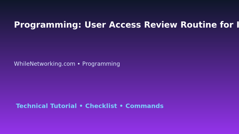 Programming: User Access Review Routine for IT Professionals featured image