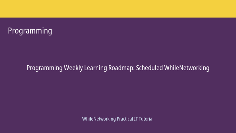 Programming tutorial featured image: Weekly Learning Roadmap