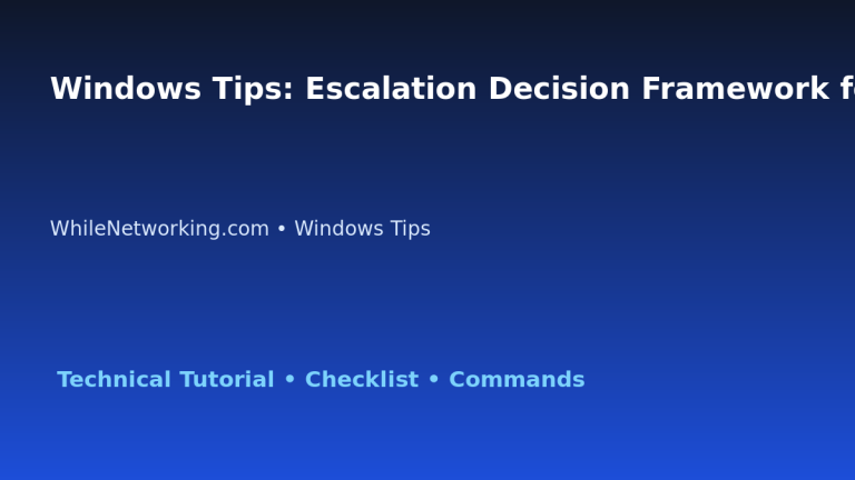 Windows Tips: Escalation Decision Framework for IT Professionals featured image
