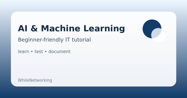 AI and Machine Learning: Beginner Troubleshooting Workflow for Small Office 1 AI & Machine Learning educational guide illustration for WhileNetworking
