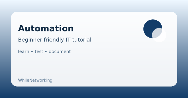 Automation: Safe Setup Guide for Small Office 1 Automation educational guide illustration for WhileNetworking